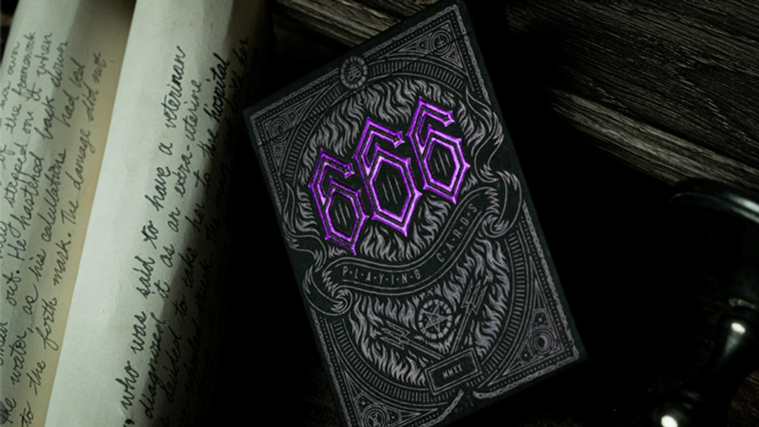 666 Purple Inferno Playing Cards by Riffle Shuffle x PNKMBC | X-Decks Playing Cards
