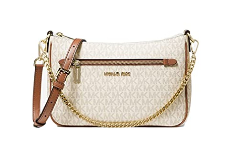 MICHAEL Michael Kors Jet Set Small Logo Chain Crossbody Bag - Brown - Vanilla