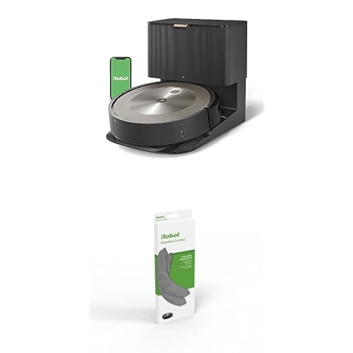 Bundle of iRobot Roomba j9+ Self-Emptying Robot Vacuum w/iRobot Roomba Authentic Replacement Parts - Roomba Combo™ j Series Microfiber Mopping Pad 2-Pack - j9+ w/Washable Mopping Pads 2PK