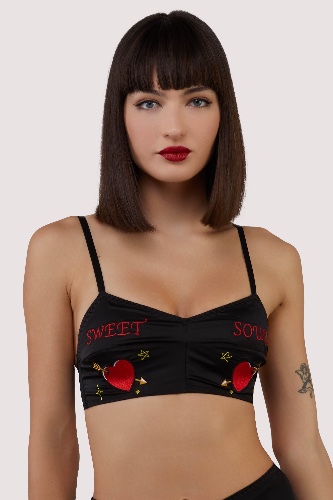 Clara Black Sweet And Sour Retro Embroidery Bralette | 8