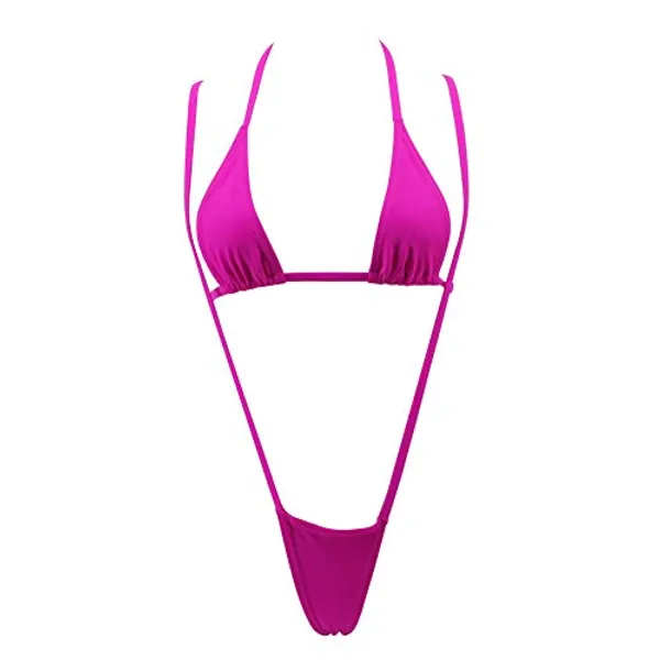 SHERRYLO Micro Bikini Extreme Slingshot G String Sling Bikinis Slutty Exotic Swimsuit Thong Bathing Suit Lingerie for Women, Fuchsia, One Size