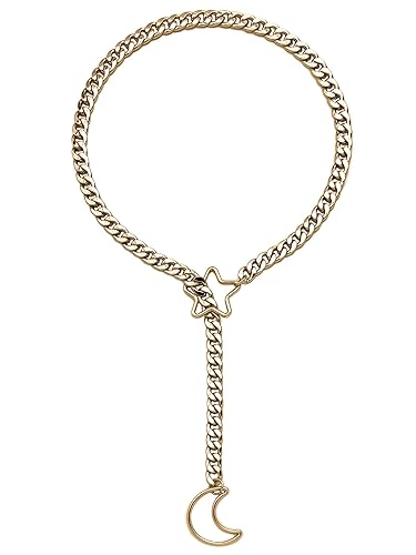  Star Moon O-Ring Slip Chain Necklace 
