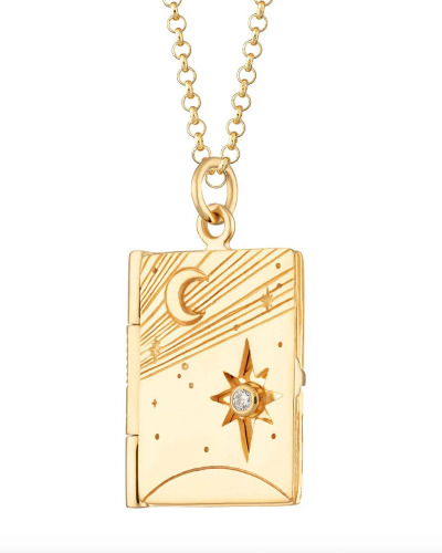 Celestial Engraved Locket Necklace 