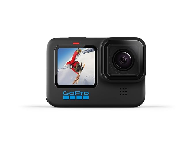 GoPro HERO10 Schwarze wasserdichte Actionkamera mit Front-LCD und Touch-Rückseite, 5,3K60 Ultra HD-Video, 23 MP Fotos, 1080p Live-Streaming, Webcam, Stabilisierung - Single