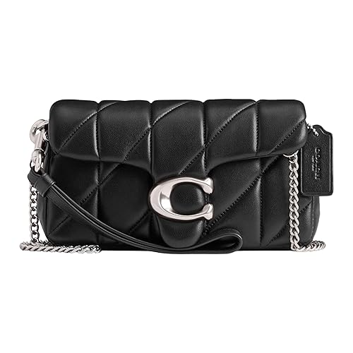 Coach Women's Quilted Pillow Leather Tabby Wristlet with Chain - One Size - Black