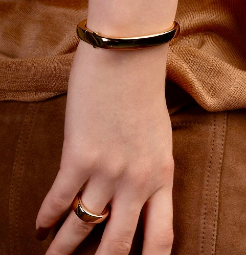 Bold gold bracelet & ring set 