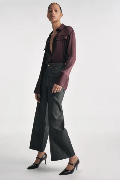 SATIN EFFECT POCKET SHIRT ZW COLLECTION