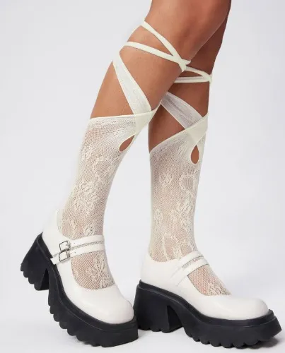 Lace Up Over the Calf Socks