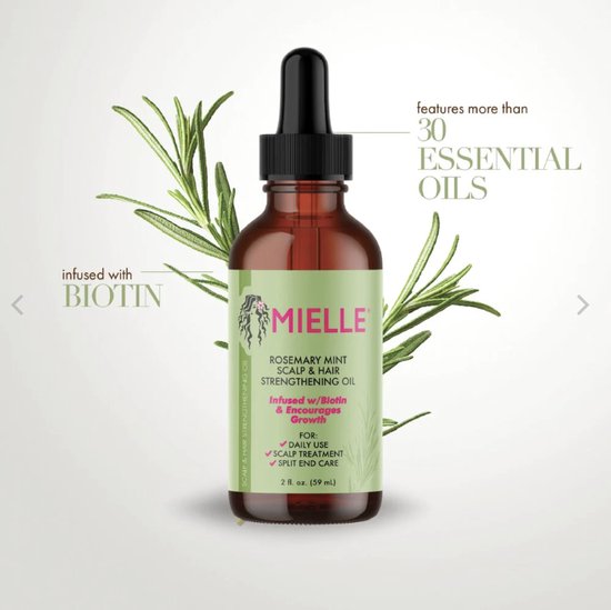 MIELLE ORGANIC Rosemary Mint Scalp &amp; Hair Strengthening Oil 59 ml