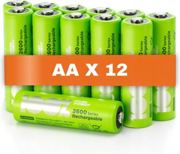 100% Peak Power oplaadbare batterijen AA - NiMH AA batterij mignon 2300 mAh - 12 stuks | bol