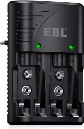 EBL Batterijlader voor AA, AAA en 9 Volt Batterijen - Batterij oplader met Led... | bol