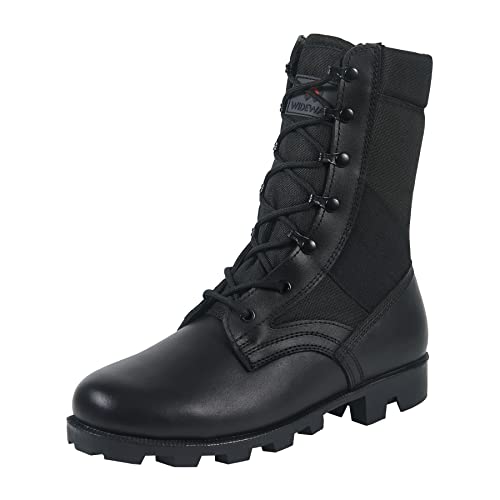 WIDEWAY Men's Tactical Army Boots 8 Inches Lightweight Combat Boots Jungle Boots Military Work Boots Desert Boots - 11.5 - Black