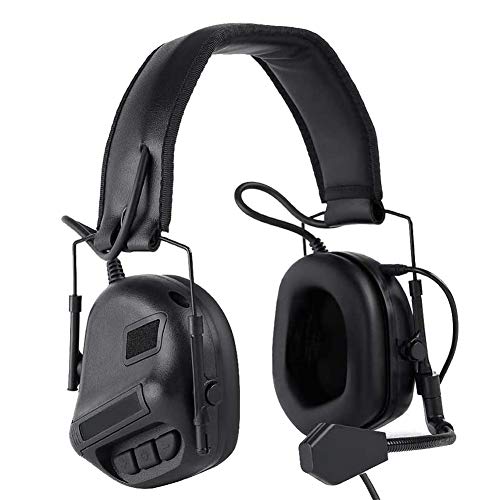 ATAIRSOFT Tactical Headset Wargame Hunting Headphone Without Noise Cancellation Function (Black) - Black