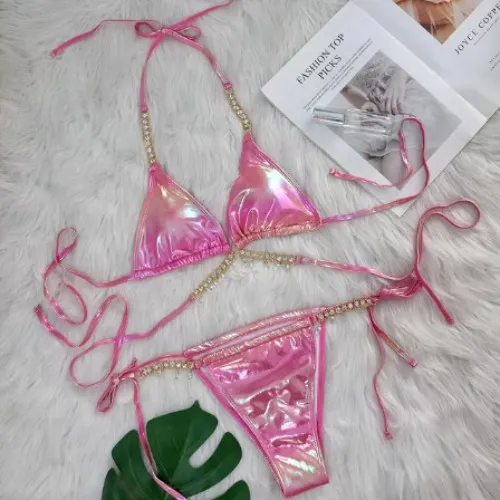 Rhinestones Bikini Swimsuit