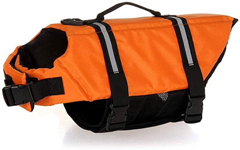 Dog Swimming Vest with Reflective Strips - Orange / XL (For 20-35kg)