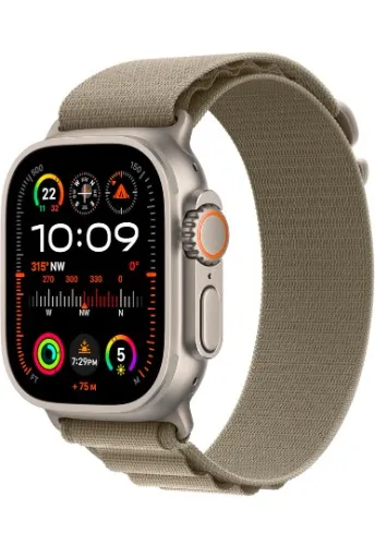 Apple Watch Ultra 2 [GPS + Cellular 49mm] Smartwatch with Rugged Titanium Case & Olive Alpine Loop Medium. Fitness Tracker, Precision GPS, Action Button, Extra-Long Battery Life, Bright Retina Display : Amazon.in