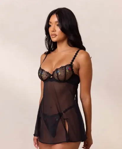 Lena Babydoll (Set) - Black | XS