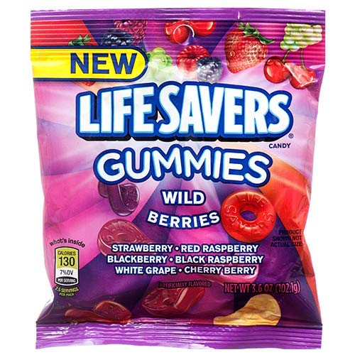 Life Savers Lifesavers-Gummies Candies Wild Berry 3.6oz Bag/#25235, One Size, Multicolored - Wild Berry - One Size