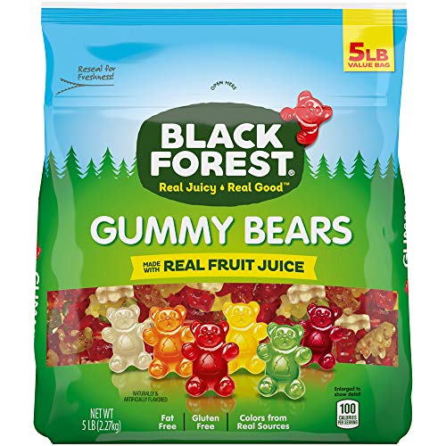 Black Forest Gummy Bears Candy, 5-Pound Bulk Bag - Fruit - 5 Pound (Pack of 1)