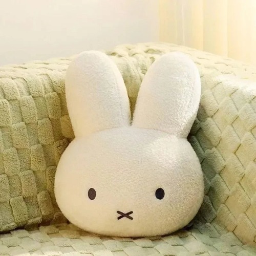 Cute White Rabbit Head Doll  Kawaii Plush Pillow Cozy Cushion 40cm - A-40X30X16CM