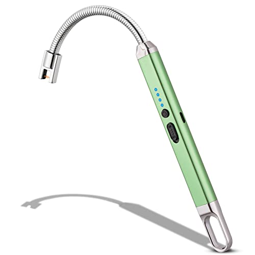 MEIRUBY Lighter Electric Candle Lighter Christmas Stocking Stuffers Gifts for Women Men Rechargeable USB Lighter Arc Lighters for Candle Camping BBQ Christmas Birthday Gifts for Men Women (Green) - Green