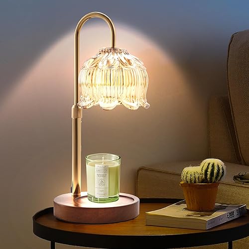 GEEZO Fragrance Candle Warmer Lamp,Electric Candle Warmer with Timer & Dimmer, Mom Christmas Birthday Gifts for Women, House Warming Gifts New Home Bedroom Decor - White