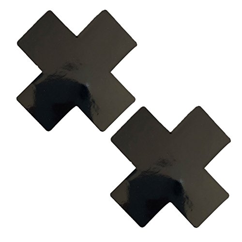 Neva Nude X Factor Nipztix Pasties Nipple Covers for Festivals Raves, Medical Grade Adhesive, Waterproof, Made in USA - Dom Squad Black