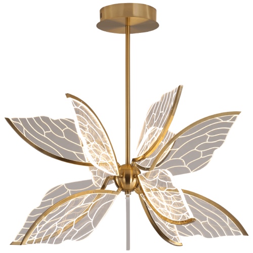 Modern Gold Butterfly Wing LED Chandelier- Contemporary Touch - Large / Cold White 6000K
