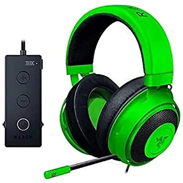 Razer Kraken Tournament Edition - Wired Gaming Headset with USB Audio Controller (THX Spatial Audio, Full Audio Controls, Custom-Tuned 50mm Drivers) Green
