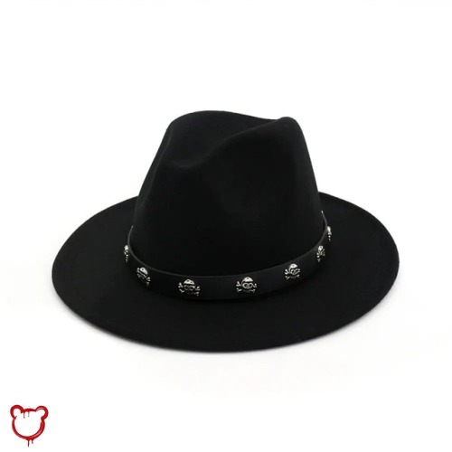 Skull Fedora in Multiple Colors - Black / 56to58cm
