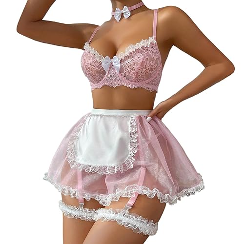 WILLBEST Sexy Dessous Damen für Sexy Set Dessous Schwarz Dessous Damen Sexy Reizwäsche BH und Höschens Set Halfter Unterwäsche Set Sexy Dessous Damen für Sexy Set Dessous Kalender sexy Unterwäsche,