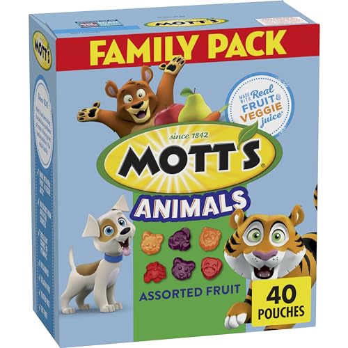 Mott's Fruit Flavored Snacks, Animals Assorted Fruit, Gluten Free, 40 ct - Variety - 40 Count (Pack of 1)