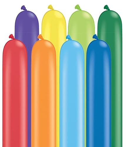 Qualatex 350Q Medium Sized Twisting Balloons, Carnival Assortment - Pack of 100 - Carnival Assortment