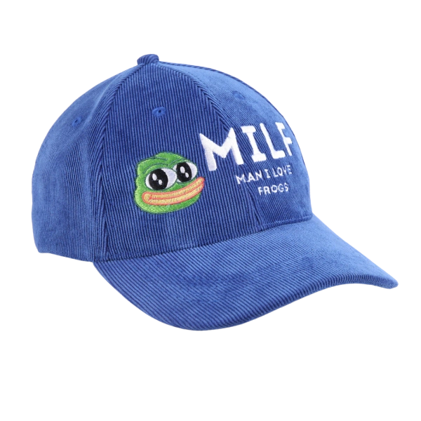 MILF Corduroy Hat - Man I Love Frogs - Blue