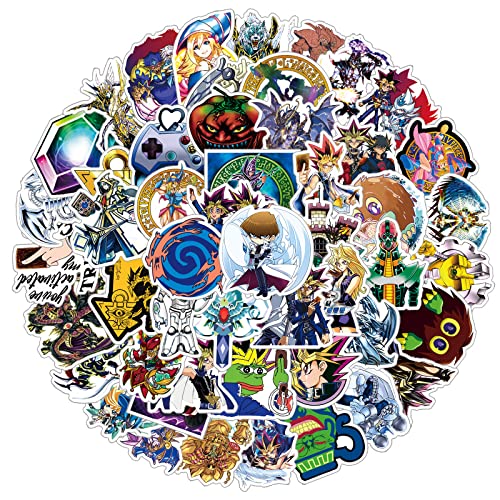 50Pcs Card Battle Game Stickers Pack | Classic Aesthetic Anime Vinyl Colorful Waterproof Cool Deacls for Water Bottle Guitar Laptop Computer Phone Teens Adults Girl Kids Luggage - Gold