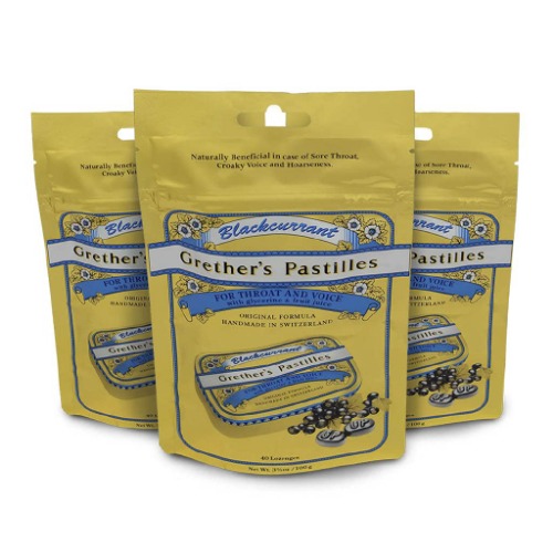 GRETHER'S Original Blackcurrant Pastilles Natural Remedy for Dry Mouth Relief - Soothing Throat & Healthy Voice - Long-Lasting Fruit Flavor, Breath Refresh - Gluten-Free - 3-Pack - 3.4 oz - 1 Count (Pack of 3) Blackcurrant