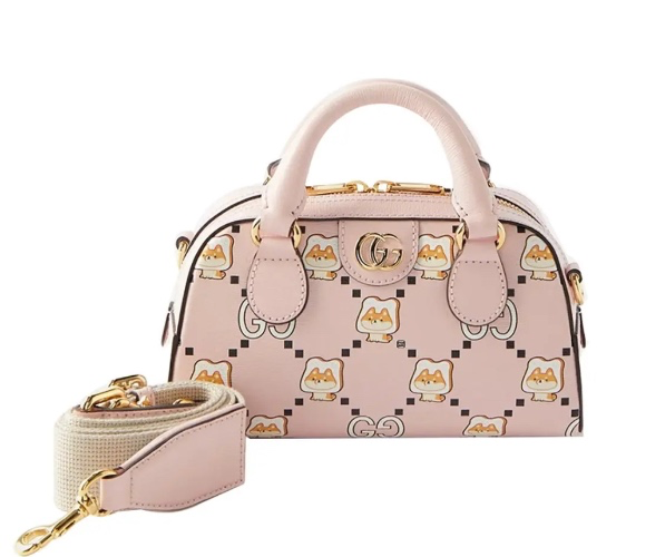 Gucci Pink Ophidia Animal Print Mini Bag