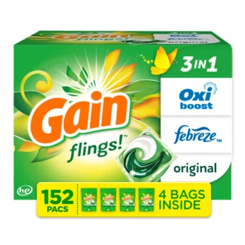 Gain Flings! 3 in 1 Laundry Detergent Pacs, Original Scents, 152 ct. - Sam's Club