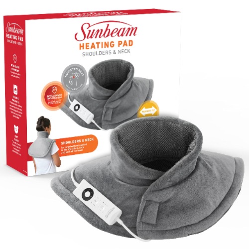 Sunbeam Electric Heating Pad for Shoulders & Neck |35.5x50cm, Contoured Design, 5 Heat Settings to Soothe Muscles, Fast Heat-Up, Consistent Temperature, Soft Washable Fabric, Wellness Product,Grey (HPN5300) - Shoulders & Neck $89.00