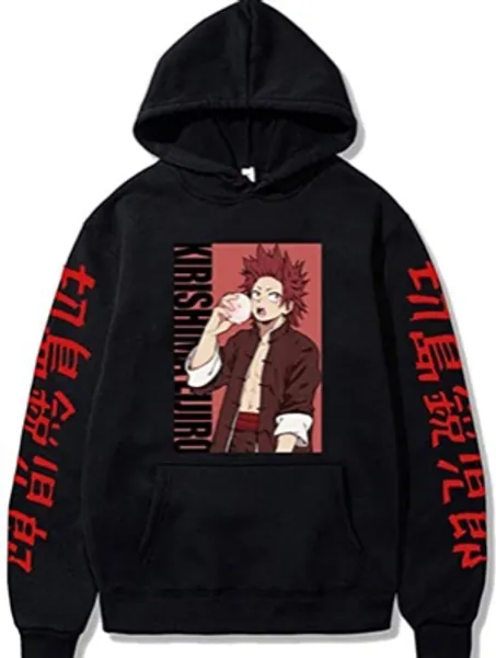 Adult Unisex My Hero Academia Cosplay Eijiro Kirishima Hoodie Costume Jacket Pullover Hooded Sweatshirt