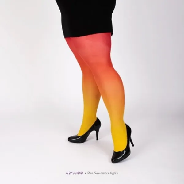 Yellow Red Ombre Tights