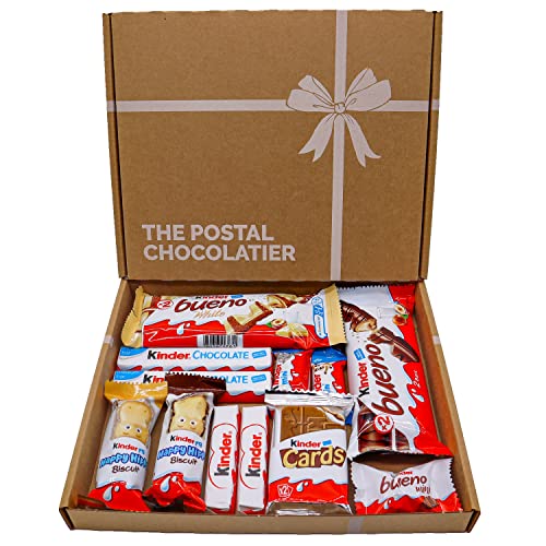 Kinder Bueno Hamper Box with White Chocolate and Kinder Card, Perfect Large Variety Premium Selection Box for Last Minute Gifts and Birthdays for Both Him and Her… (Medium Gift Box) - Medium Gift Box