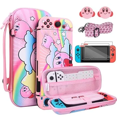 Kirby Switch Case + Traveling Accessories Set
