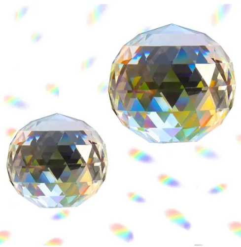 Clear Crystal Prism Ball 2 Pack