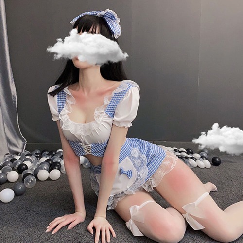 Maid Lingerie Cosplay Babydoll Dress - S / Blue