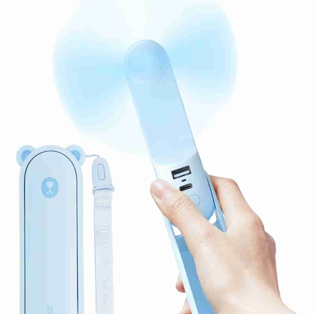 JISULIFE Handheld Fan with 4500 mAh Powerbank Max 37 Hours Runtime, Pocket Portable Battery Operated or USB Powered Folding Personal Fan, 3 Speeds, Gifts for Women Men Kids Gift for Festival-Pink
