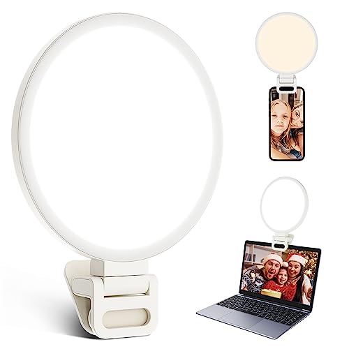 ACMEZING Upgraded Full Screen Ring Light 60 LED Side Emitting Anti-Glare Clip-on Light for Phone iPhone Computer Laptop Monitor, 3 Light Modes for Live Streaming, Selfie, Zoom Video Conference,TikTok - XJ56