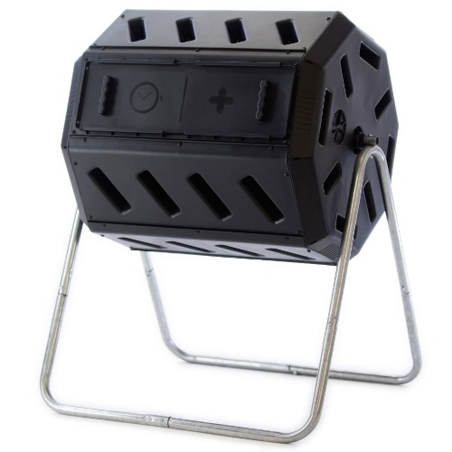 FCMP Outdoor IM4000 Dual Chamber Tumbling Composter (Black) - 