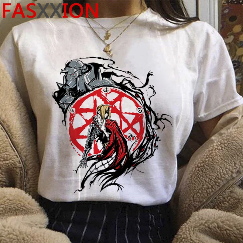New Fullmetal Alchemist T Shirt uomo Kawaii Edward Elric Graphic Tees Harajuku Cartoon Tshirt Anime giapponese divertente T-Shirt maschile - AliExpress 