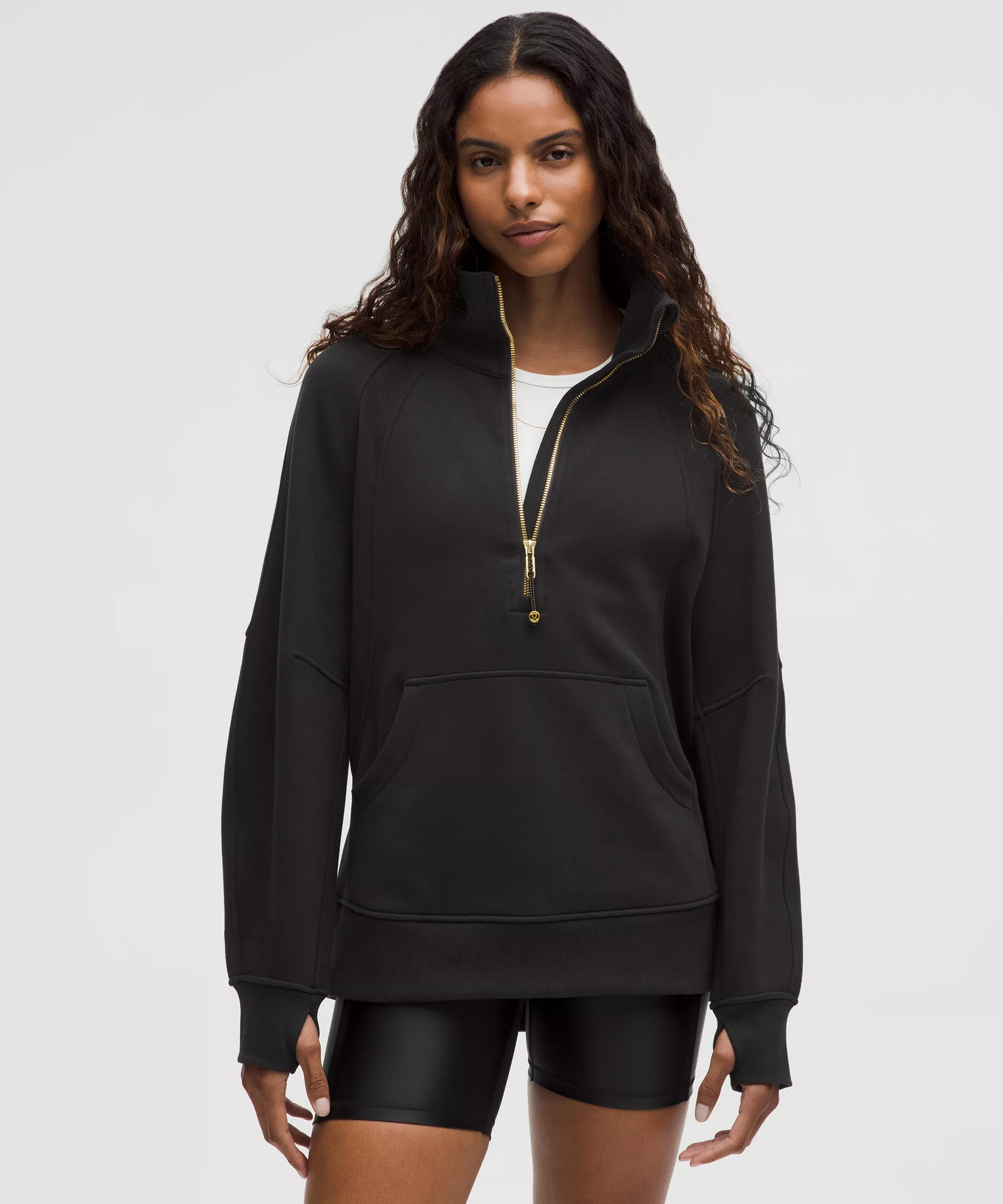 Scuba Oversized Funnel-Neck Half Zip *Long